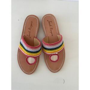 Jack Rogers Signature Jacks Rope Flat Thong Slide Sandals Multi Blue Size 7